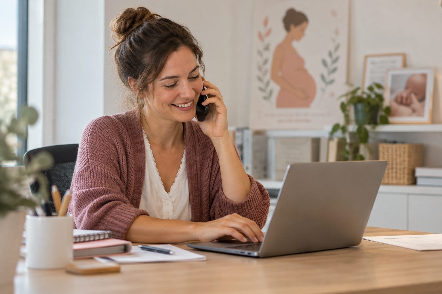 Accueil téléphonique souriant et attentif pour les patientes d'un cabinet de sage-femme, télésecrétariat Bel'assist